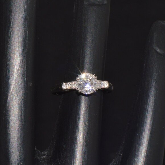 Genuine Harry Winston GIA Certified .77CT Diamond Tryst Platinum Engagement Ring - Picture 5 of 14